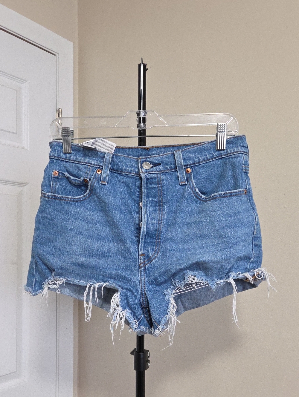 Levi's Distressed Blue Denim Cutoff Shorts
